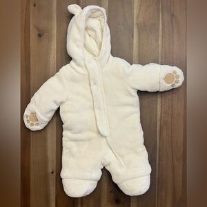 Falls Creek Cream Hooded Baby Footie - warm